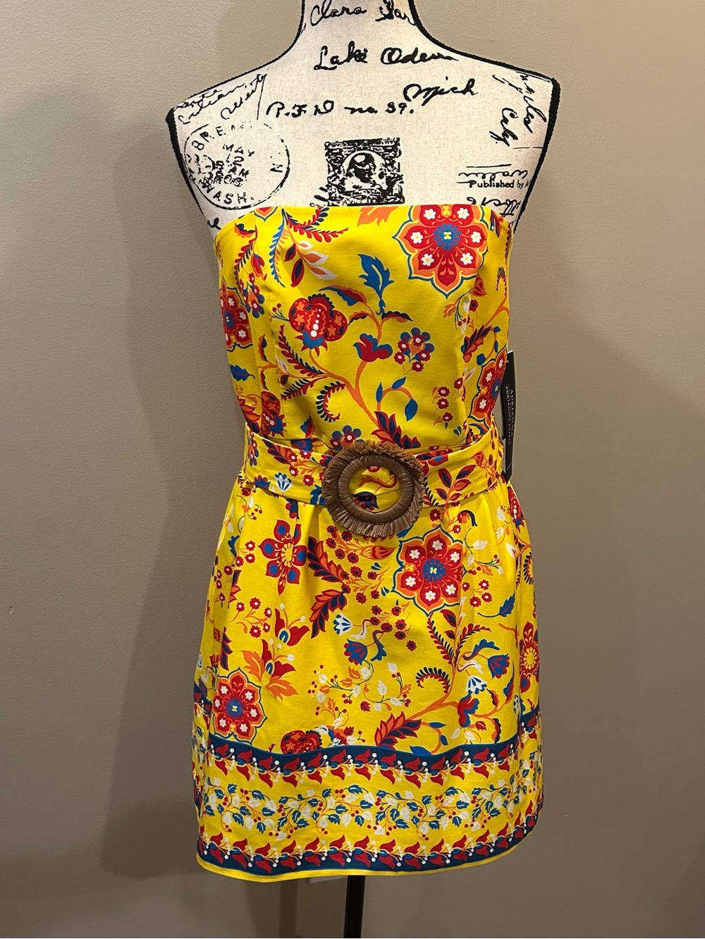 Adrianna by Adrianna Papell Cotton Printed O-Ring Dress